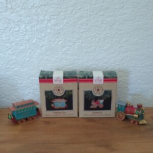 Hallmark Keepsake Passenger Car And Locomotive Ornaments